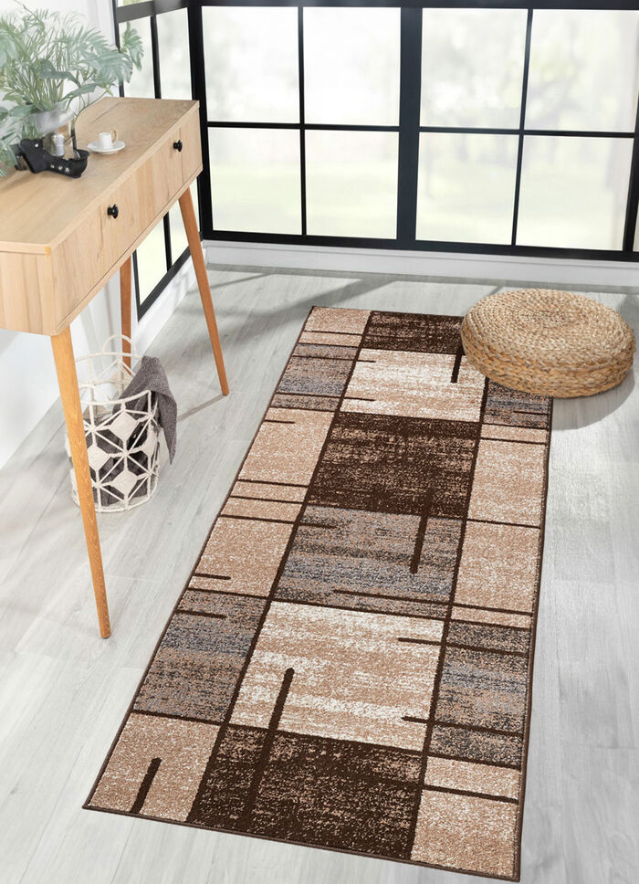 Grafisch gemusterte Läufer BRAUN