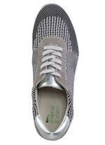 ELENA EDEN Schn&uuml;rschuh mit Leder-Bes&auml;tzen SCHWARZ-WEISS-TAUPE