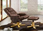 Superbequemer Relax-Sessel mit Hocker BRAUN