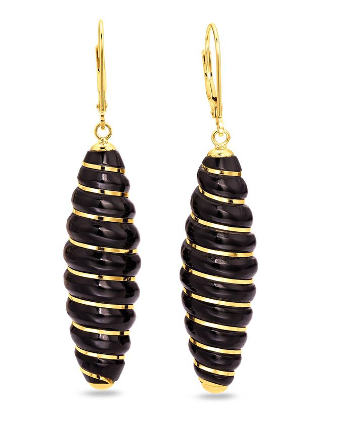 Ohrringe mit echtem schwarzen Achat 