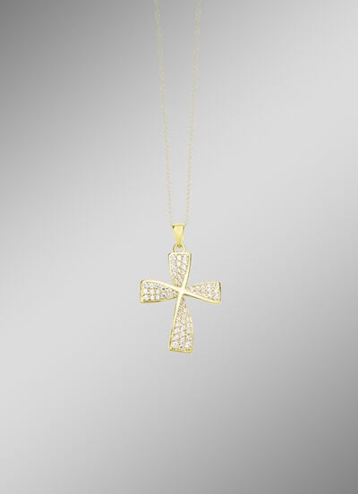 Wundervoller Kreuz-Anhänger mit Zirkonia 