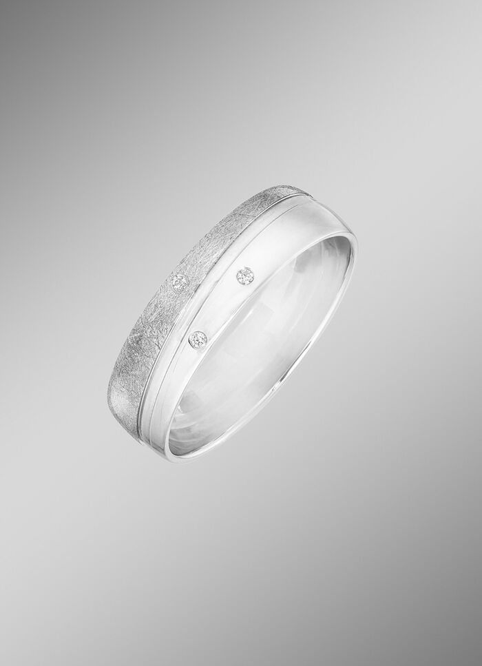 Brillant-Trauring in Wei&szlig;gold 