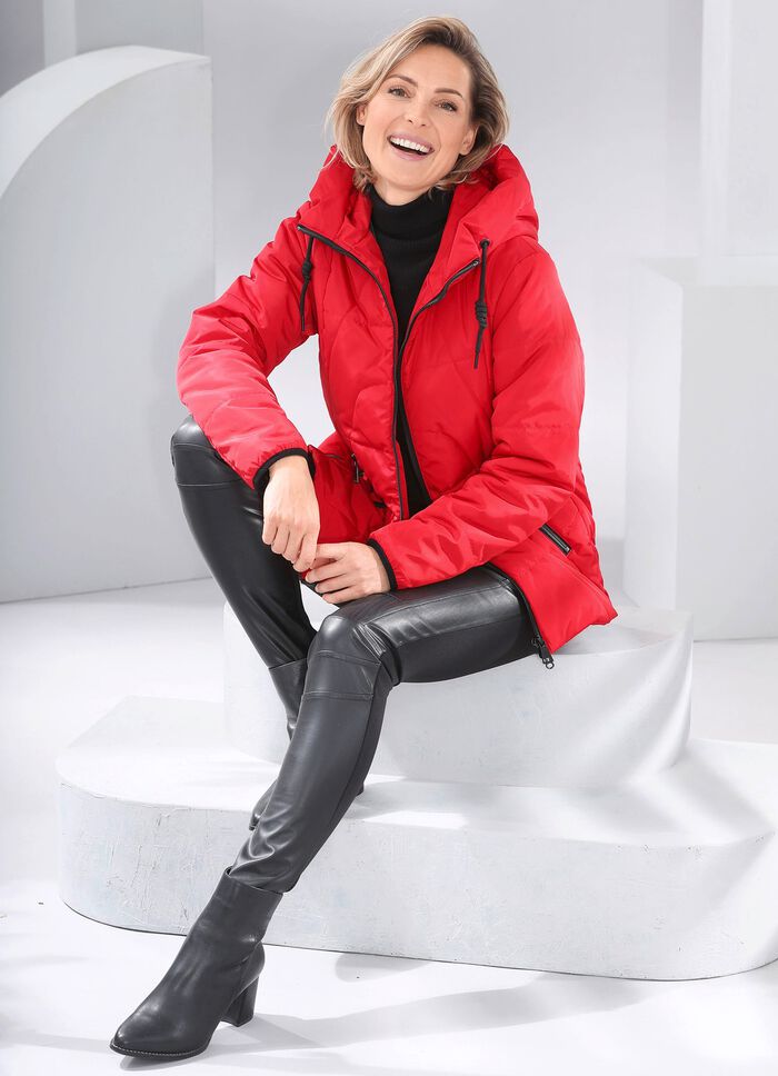 Jacke mit verl&auml;ngertem R&uuml;ckteil FEUERROT