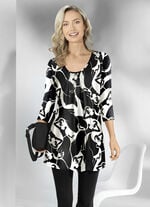 Auff&auml;lliges Longshirt mit 3/4-langen &Auml;rmeln 