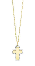 Toller Kreuz-Anh&auml;nger in Bicolor mit Ankerkette 