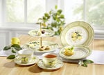 Hochwertige Fine-Bone-China-Porzellan-Serie WEISS-GELB