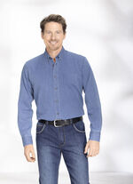 Hemd mit Button-Down-Kragen JEANSBLAU