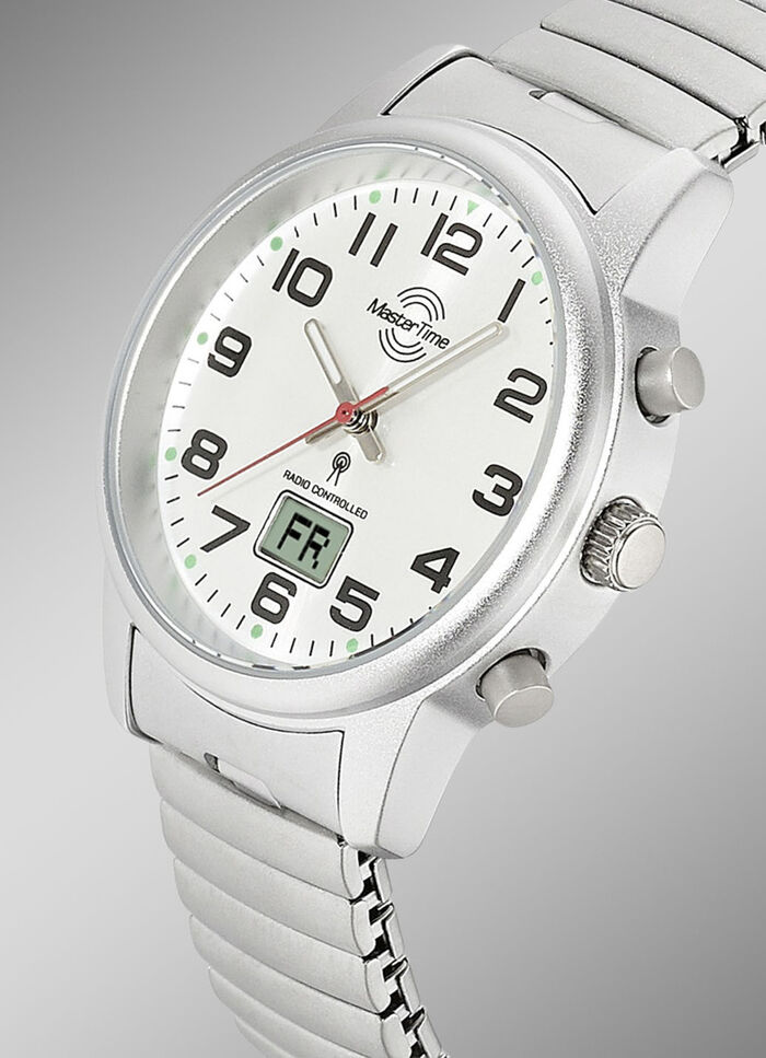 Master Time Funk-Damenuhr mit Edelstahlzugband 