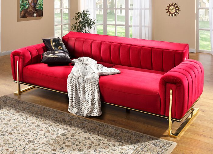 Frei im Raum aufstellbare Polsterm&ouml;bel mit stabilem Metallgestell 