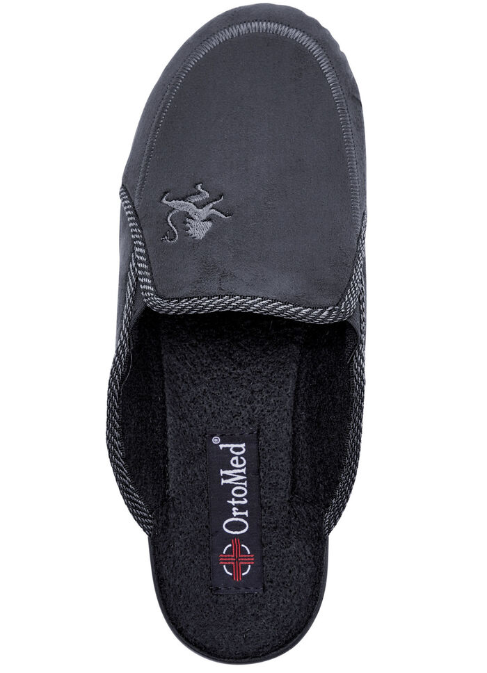 Zweierpack, klassische Herren-Hausschuhe, Weite H, mit Gummizug BLAU+SCHWARZ