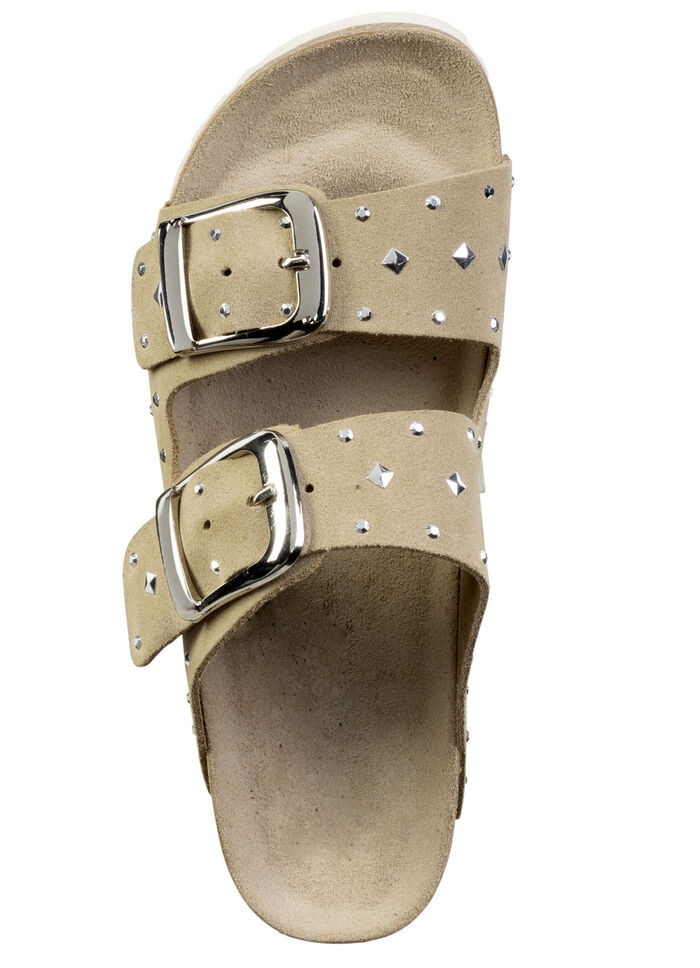 ELENA EDEN Pantolette mit angesagtem Nietenbesatz BEIGE