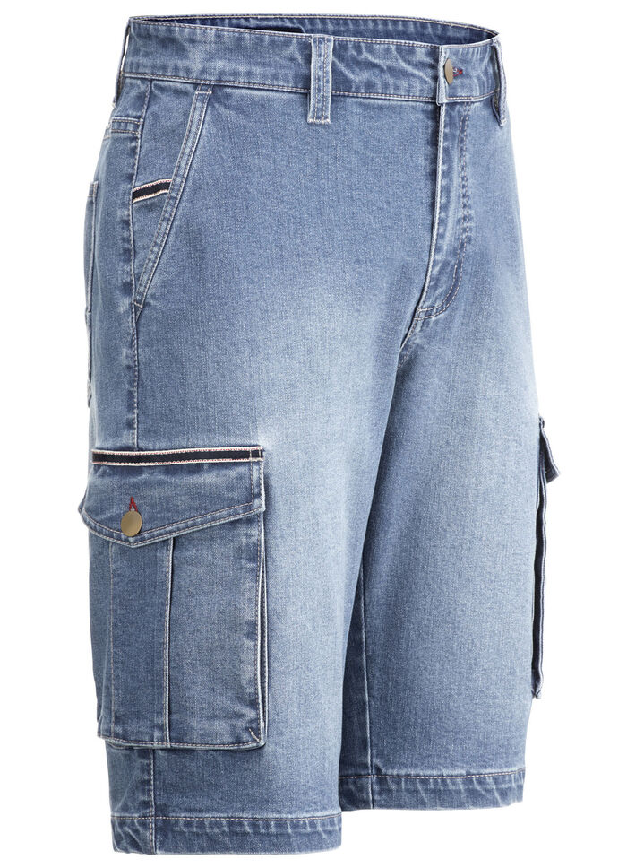 Jeans-Bermudas mit Cargotaschen JEANSBLAU