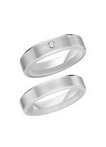 Mattierter Trauring in Silber 925/- fein 