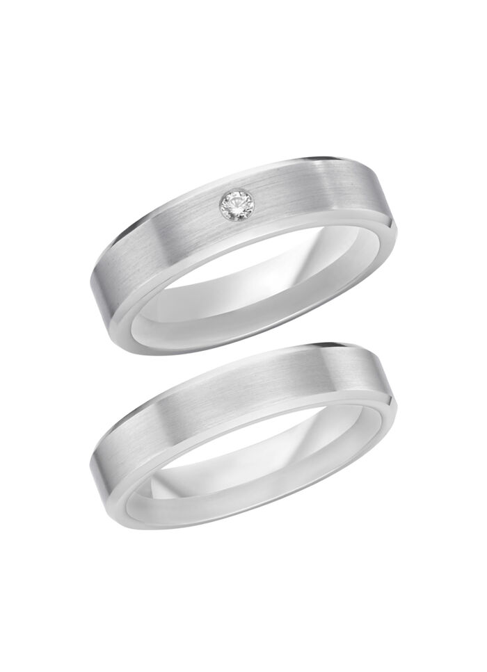 Mattierter Trauring in Silber 925/- fein 