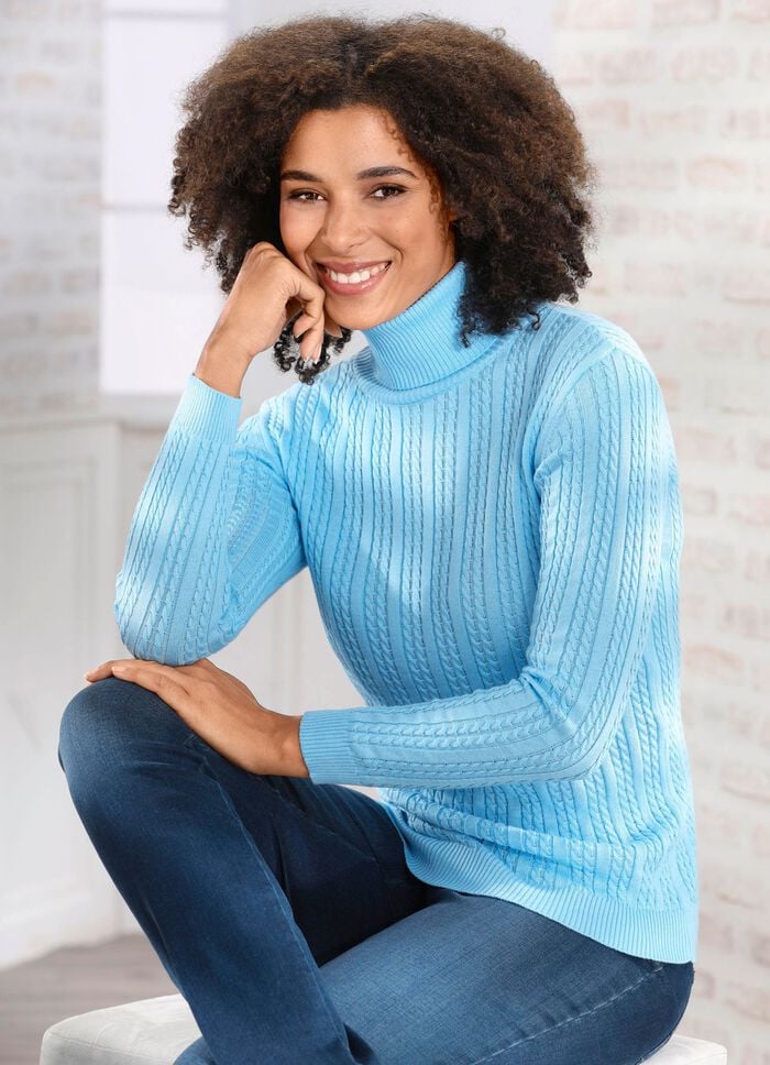 Pullover mit streckender Struktur HELLBLAU