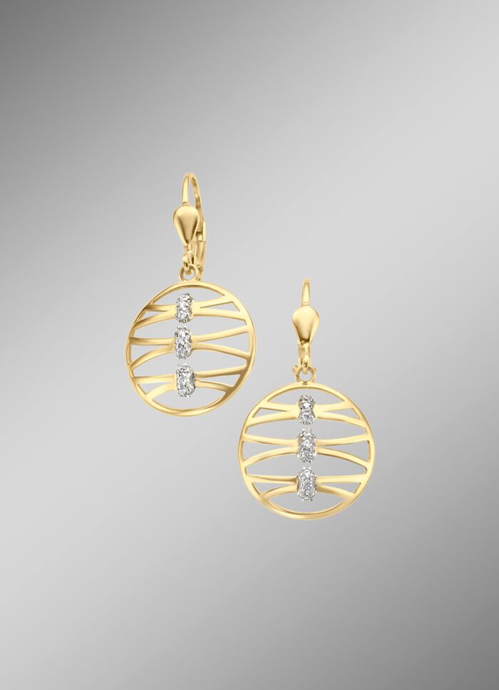 Filigrane Ohrringe mit synth. Zirkonia 