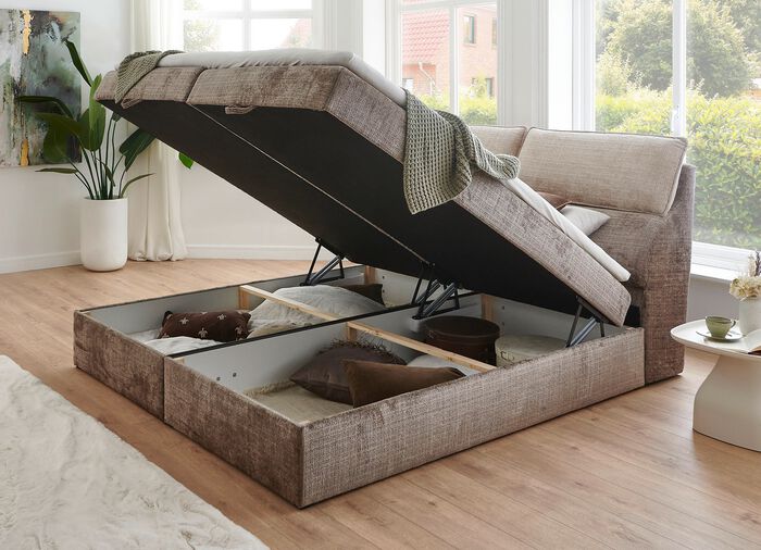 Boxspringbett mit Bettkasten und Kaltschaumtopper 