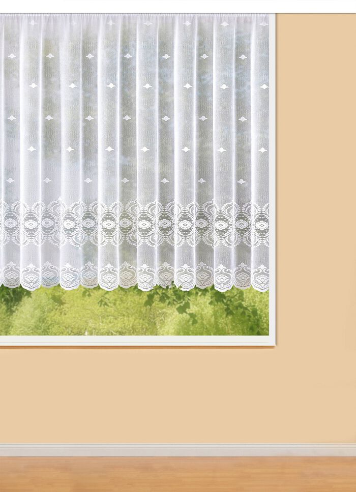 Blumenfenster-Store mit Universalschienenband 