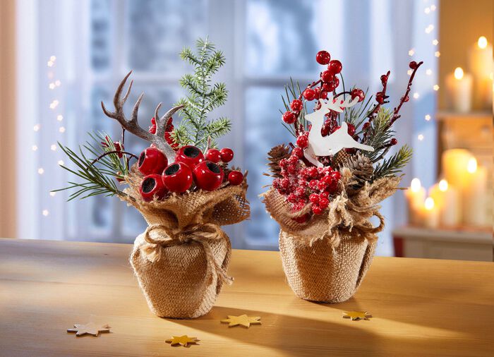 Gesteck im Jutesack  2er-Set 