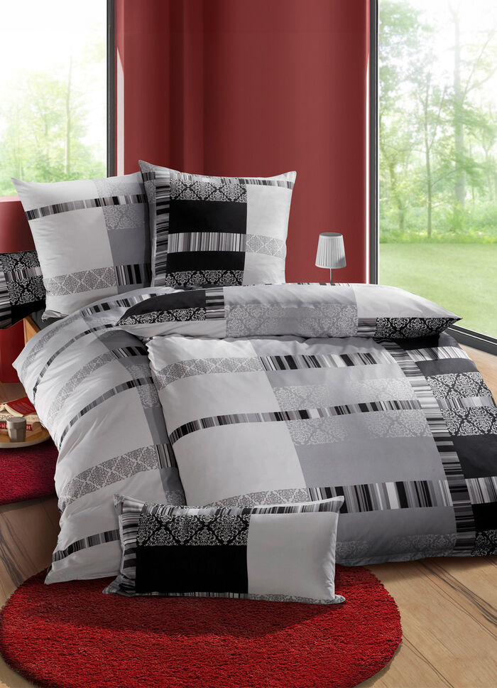 Bettwäsche-Garnitur mit Reißverschluss ANTHRAZIT