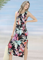 Laurina Kleid mit farbbrillantem Druckdessin, &auml;rmellos 