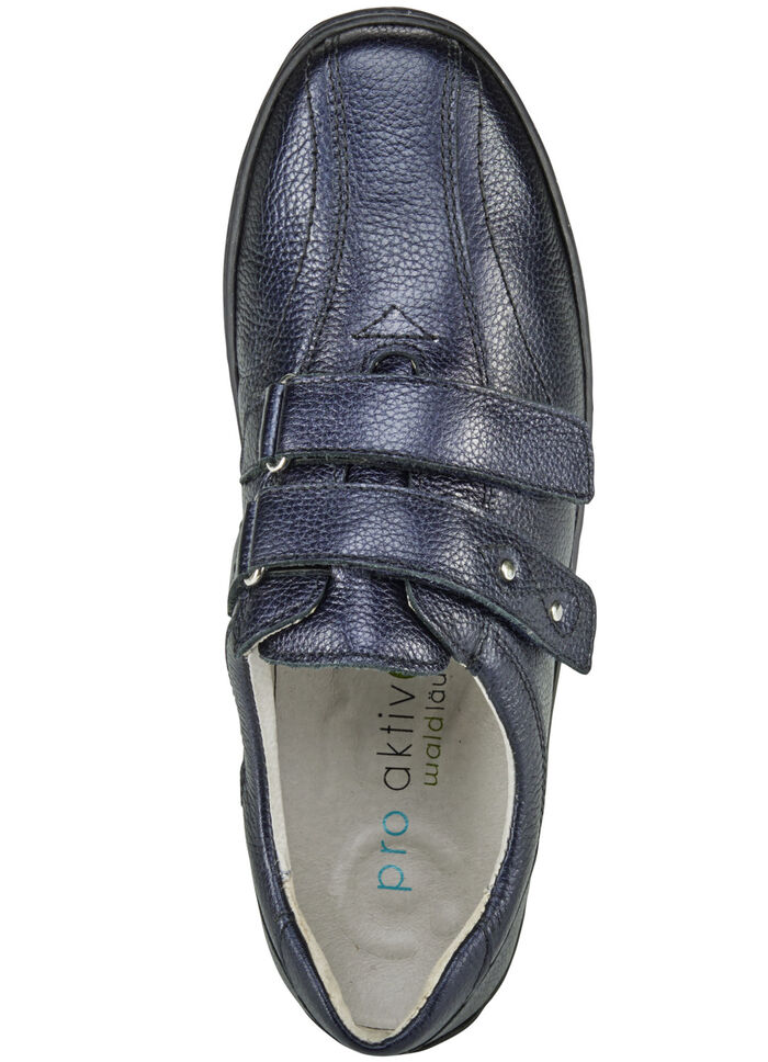 Waldläufer, bequeme Damen-Slipper, Weite H, mit herausnehmbarem Fußbett DUNKELBLAU