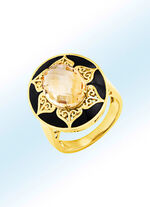 Auff&auml;lliger Damenring mit echt Citrin 