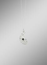 Yang-Anhänger aus rhodiniertem Silber  