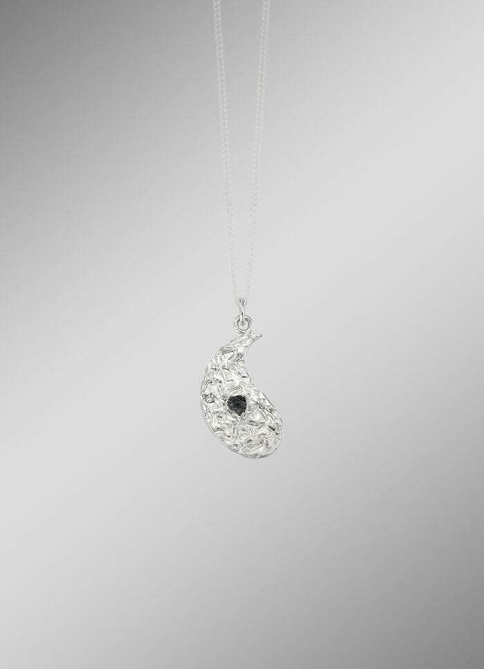 Yang-Anhänger aus rhodiniertem Silber  