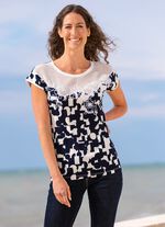 Shirt mit floraler Stickerei 