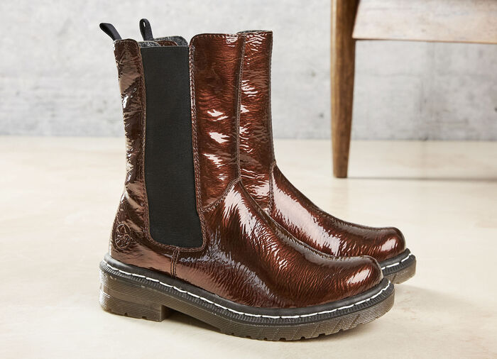 Rieker Stiefelette mit Antik-Schimmer WEINROT