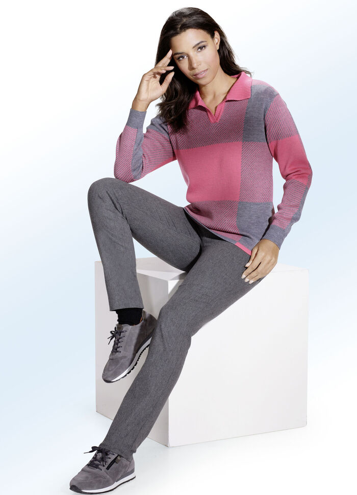 Hose mit angenehm weicher, wärmender Innenseite MITTELGRAU MEL.