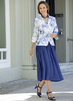 Plissee-Rock mit breiter Passe ROYALBLAU