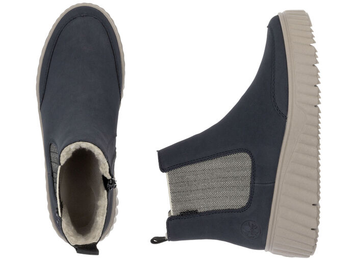 Rieker, trendige Damen-Boots, Winterschuhe, mit herausnehmbarem Fußbett DUNKELBLAU
