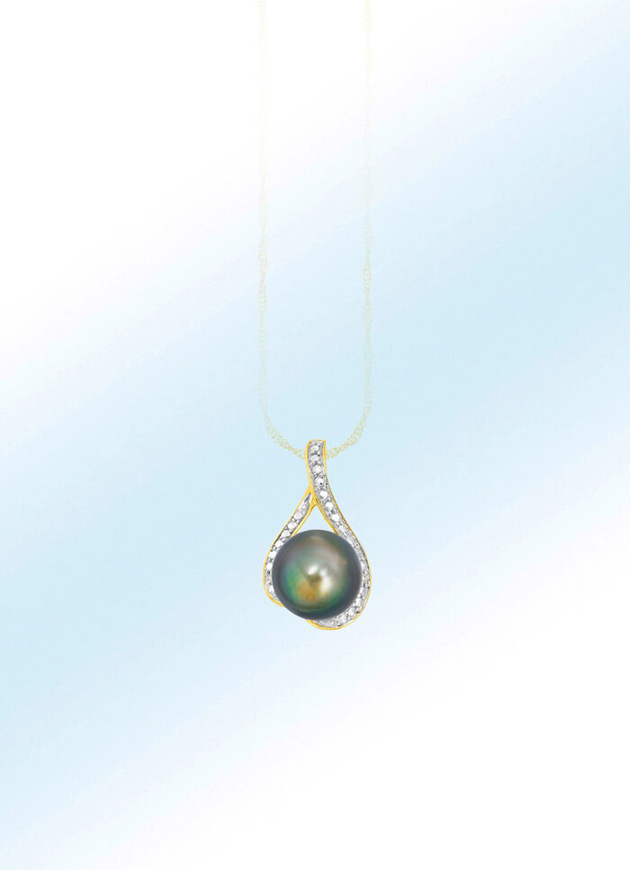 Anh&auml;nger mit Tahiti-Zuchtperle und Diamanten 