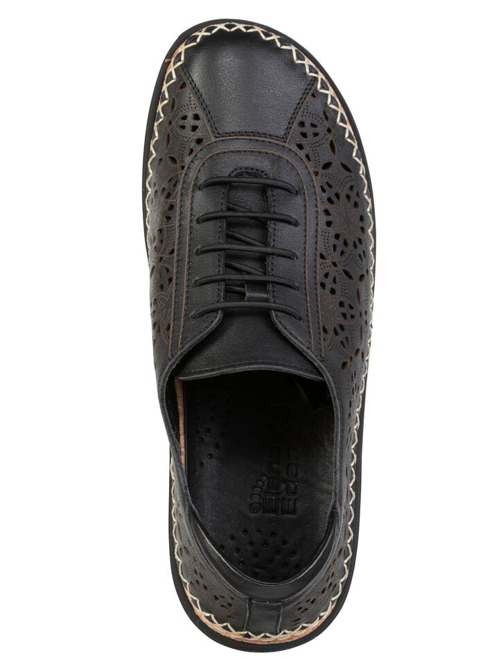 ELENA EDEN, sommerliche Damen-Schn&uuml;rschuhe, Weite H, mit herausnehmbarem Fu&szlig;bett SCHWARZ