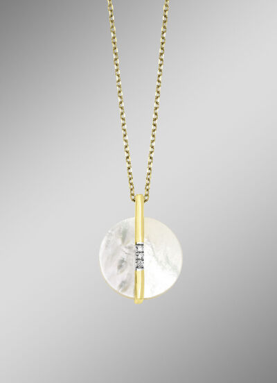 Zarte Eleganz: Anh&auml;nger mit echt Perlmutt und Ankerkette 