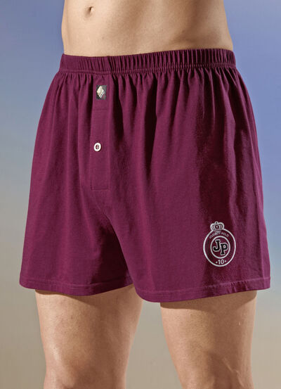 Viererpack Boxershorts, uni mit Druckmotiv 