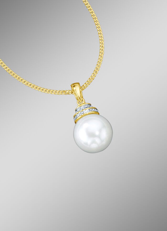 Anh&auml;nger mit Panzerkette, S&uuml;&szlig;wasser-Zuchtperle 