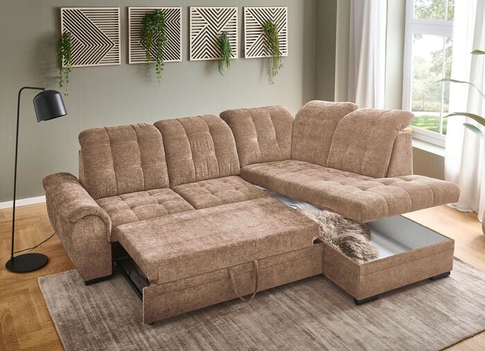  Bequeme Polsterecke mit Bettfunktion  