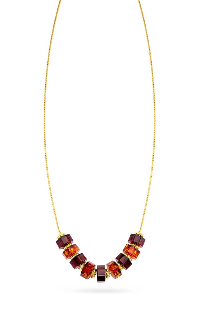 Bezaubernde Halskette mit echt Bernstein 