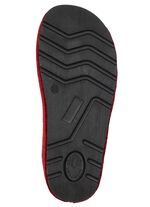 Klassische Damen-Hausschuhe, aus Filzmaterial GRANATROT