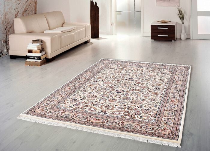 Handgekn&uuml;pfte Br&uuml;cken und Teppiche aus 100% Schurwolle BEIGE