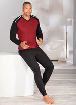 Zweierpack Schlafanz&uuml;ge mit V-Ausschnitt und B&uuml;ndchenabschl&uuml;ssen  