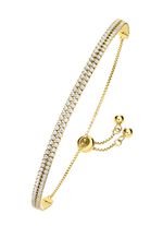 Elegantes doppelreihiges Armband mit synth. Zirkonia 