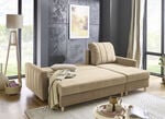 Polsterecke mit Bettfunktion und Bettkastenn BEIGE