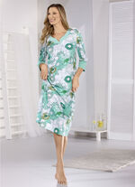 Wadenlanges Laurina Nachthemd mit 3/4 langen Ärmeln 