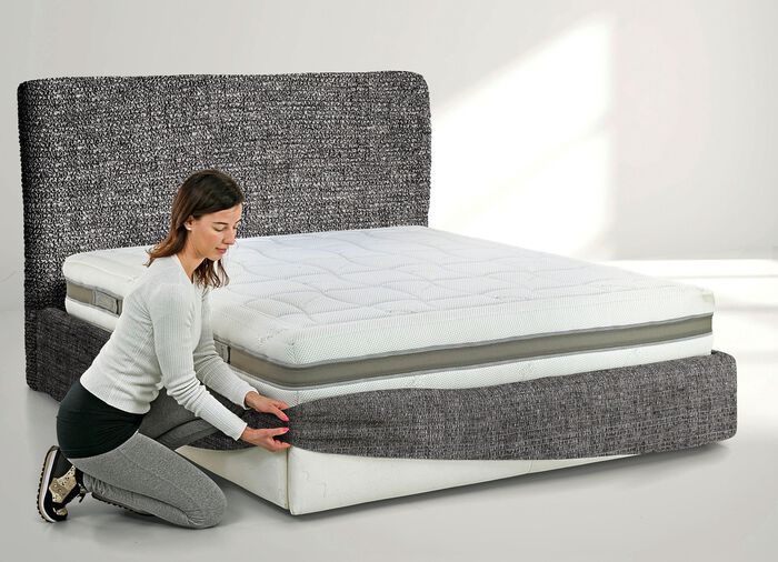 Stretchbezug für Boxspringbett in Mikrofaser-Qualität GRAU