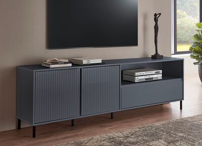 TV-Longboard mit aufwendiger Rillenfront 