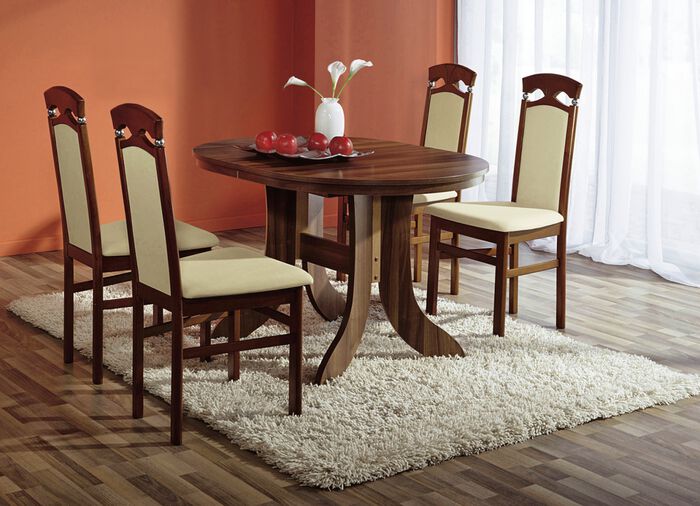 St&uuml;hle, 2er-Set, aus massivem Hartholz NUSSBAUM-BEIGE